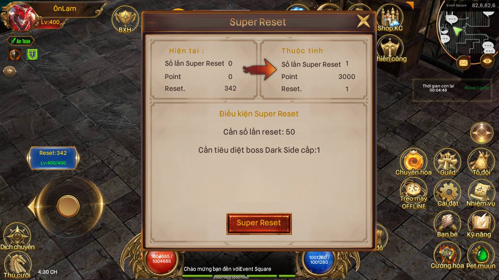 RESET và SUPER RESET